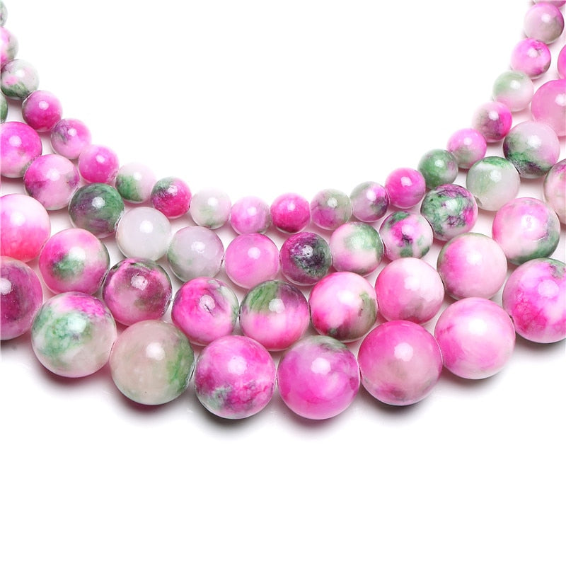 Natural Pink Green Persian Jades Stone Beads