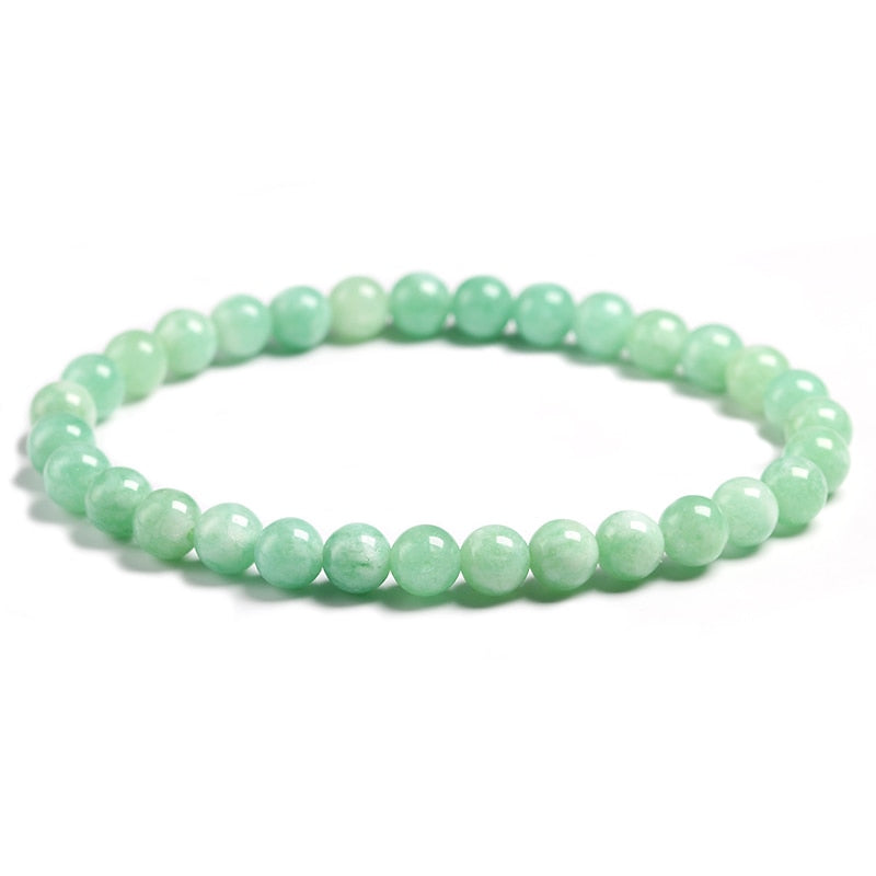 Burmese Green Jade Round Beads Bracelet