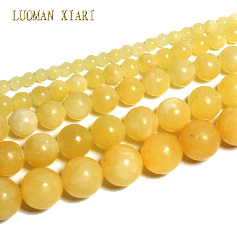 Round Natural Topaz Jade Stone Beads