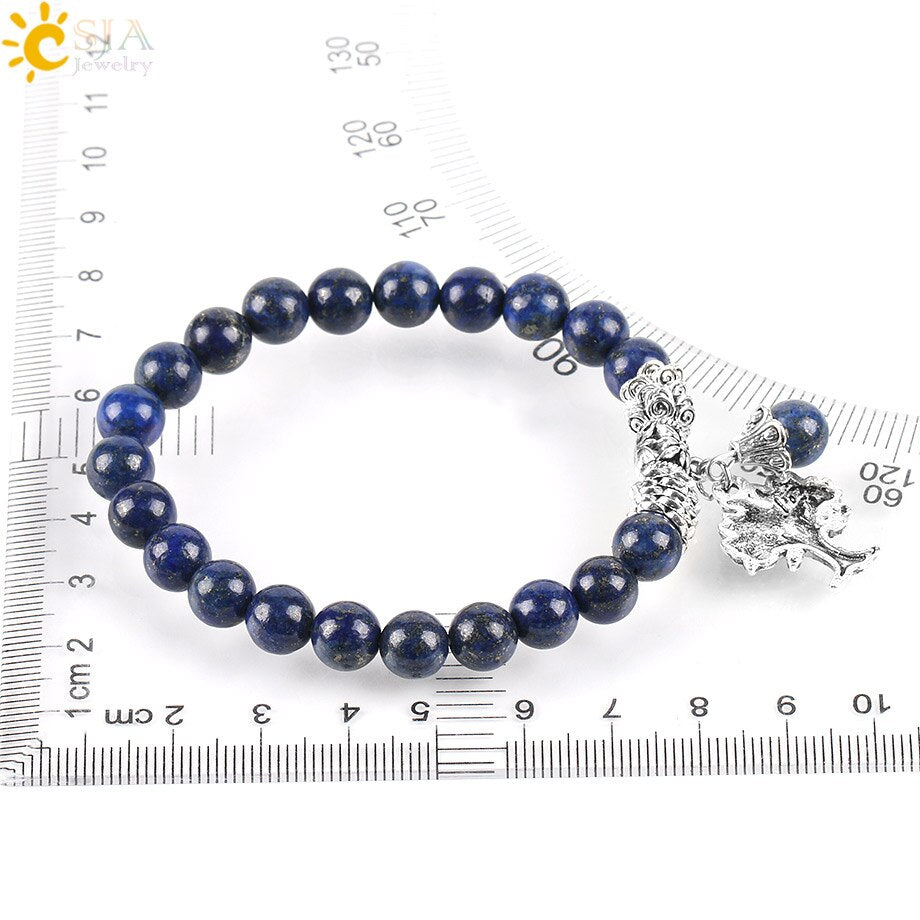 Chakra Natural Stone Lapis Lazuli Bracelets Tree of Life