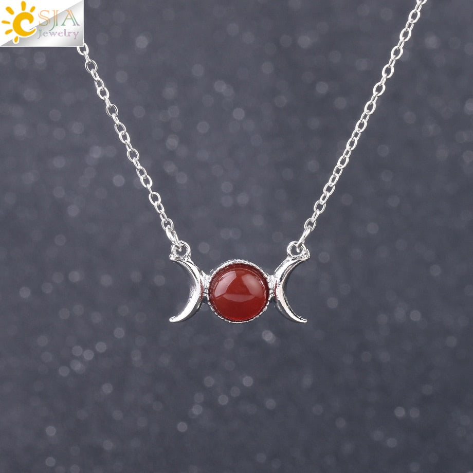 Vintage Crescent Clavicle Necklace Moon Sun