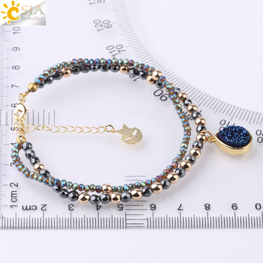 Natural Stone Hematite Bracelets Geode