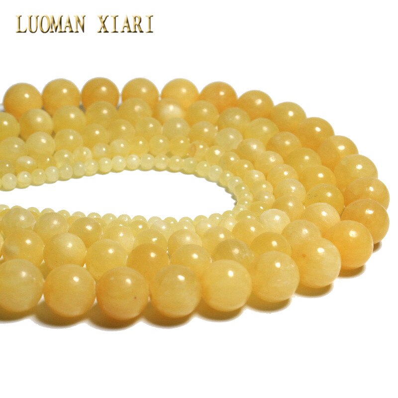 Round Natural Topaz Jade Stone Beads
