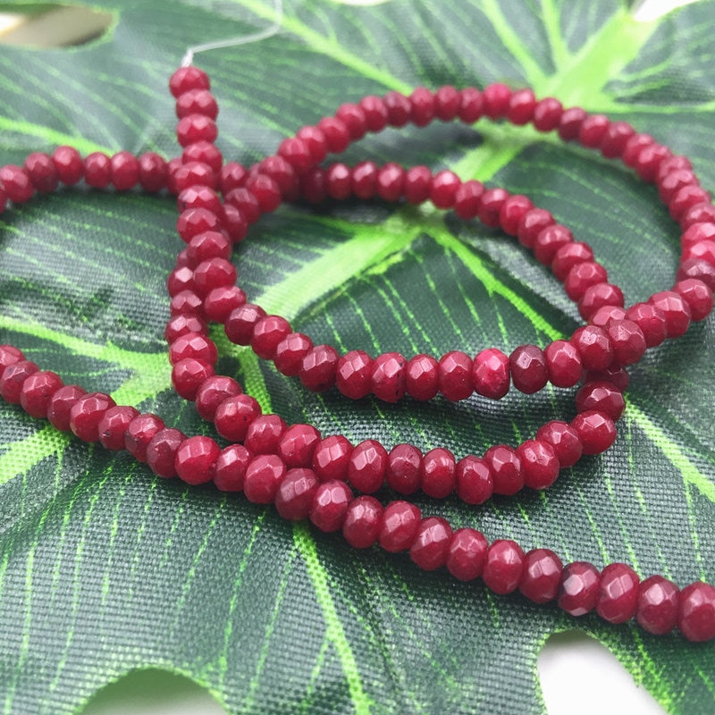 Natural Stone Abacus Faceted Chalcedony Loose Beads