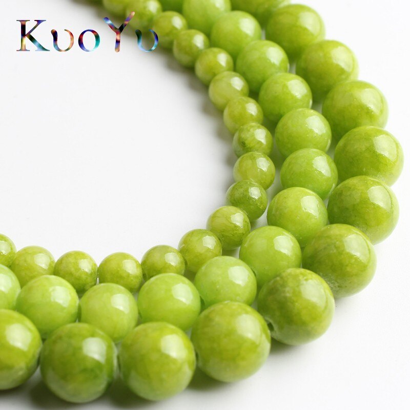 Natural Stone Beads Lemon Green Jades