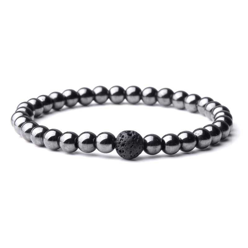 Hematite Bracelets Matte Rainbow Flash Moonstone