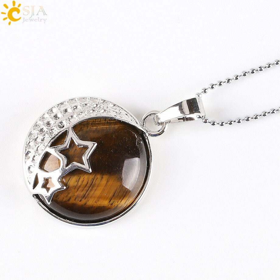 Reiki Chakra Yoga Semi Precious Natural Stone Pendant