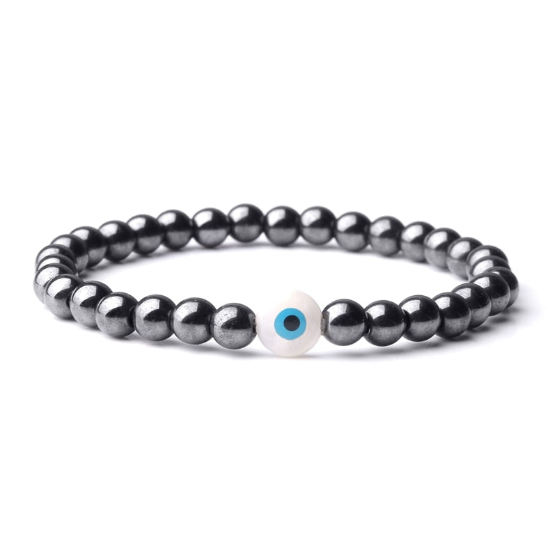 Hematite Bracelets Matte Rainbow Flash Moonstone