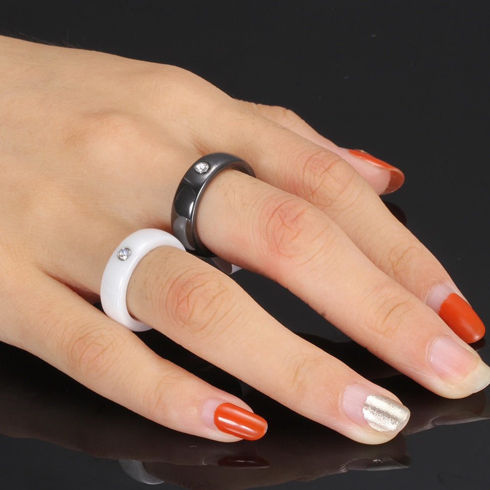 Black White Colorful Ring Ceramic Ring