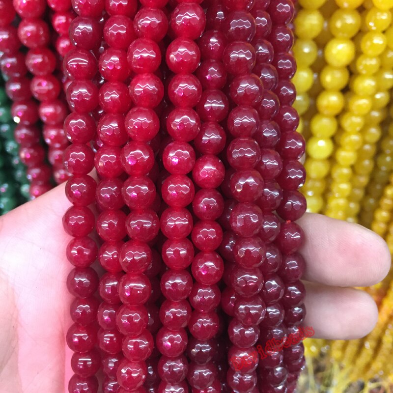 Natural Stone Faceted Red Green Blue Jadee