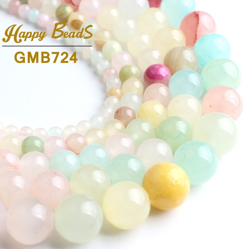 Natural Stone Jades Chalcedony Beads Round