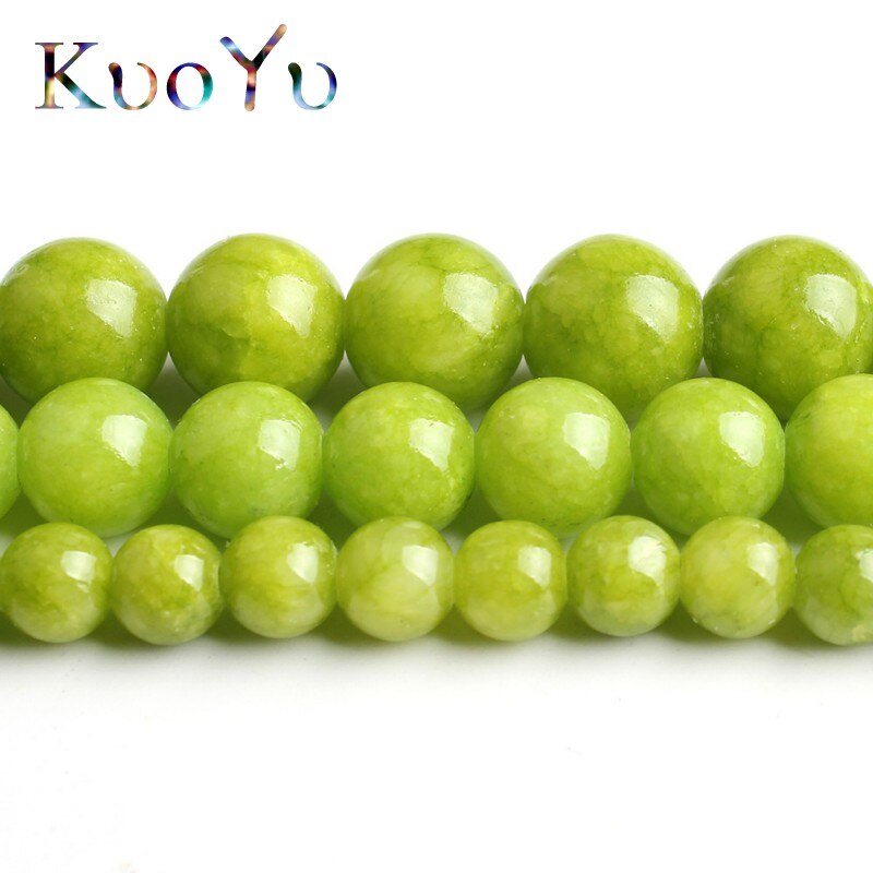 Natural Stone Beads Lemon Green Jades