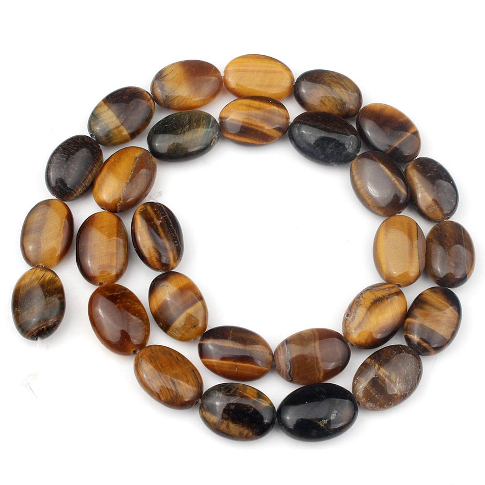 Oval Shape Stone Beads Natural Tiger Eye Beads