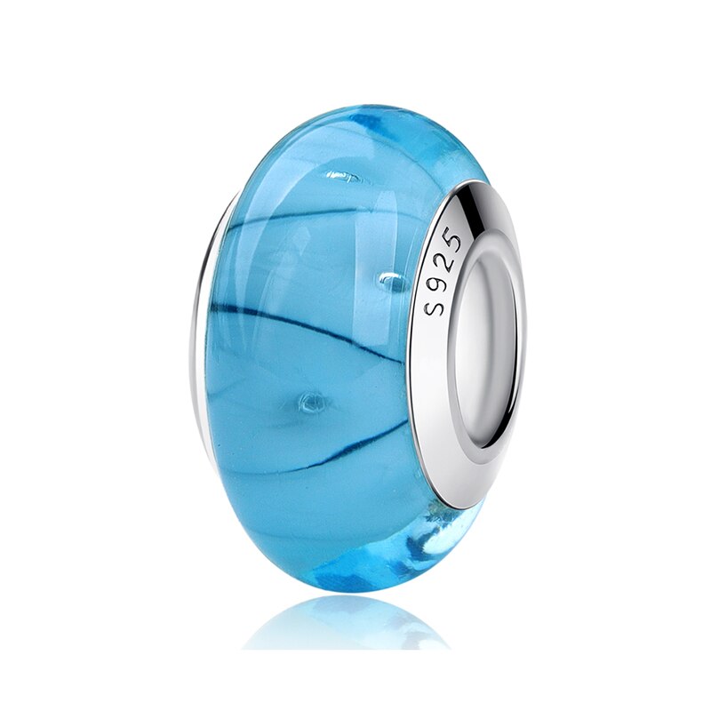 Sterling Silver Glass Bead Wood Stone Murano Flower