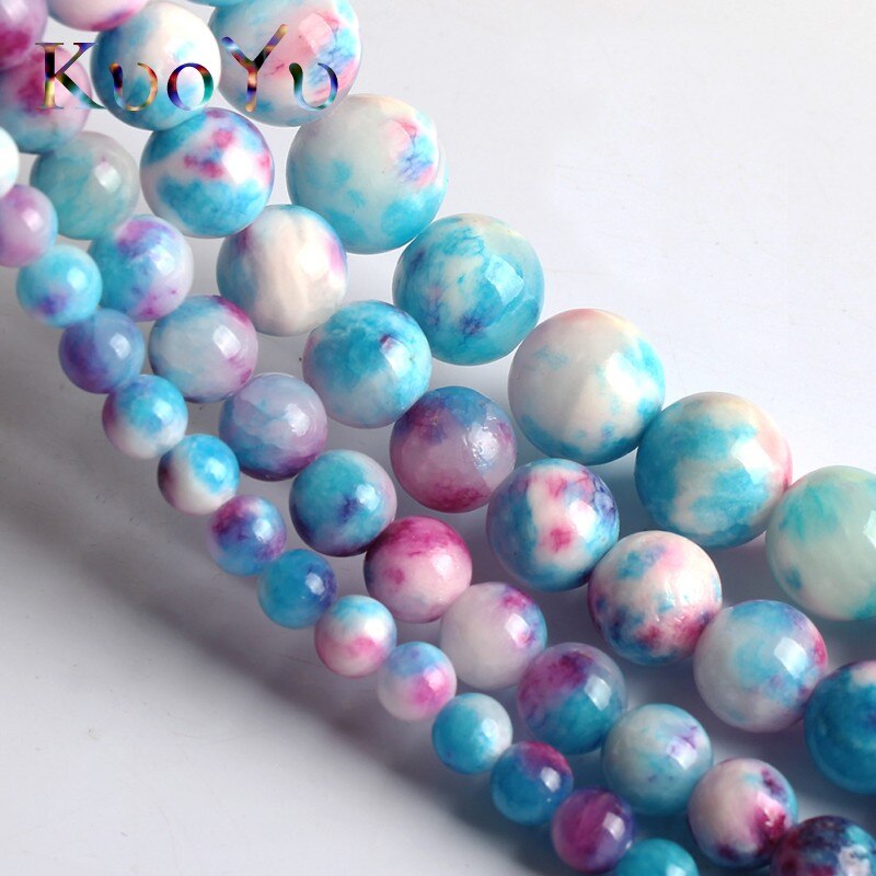 White Blue Red Persian Jades Stone Beads Bead