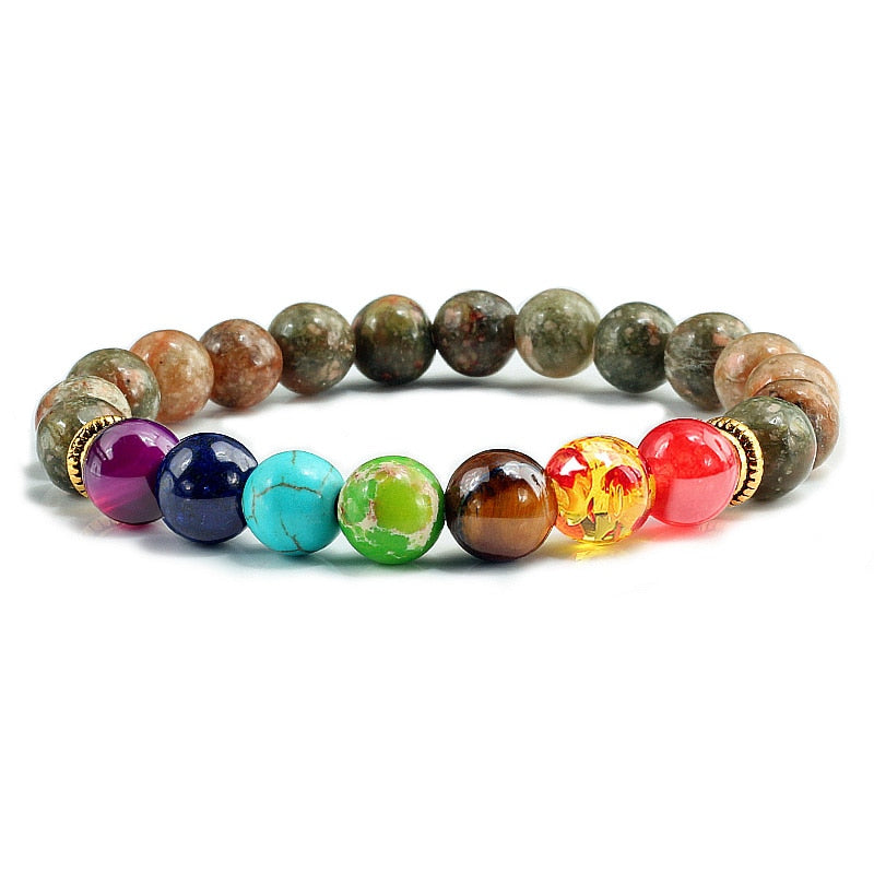 Stone Tiger Eye 7 Chakra Bracelets & Bangles