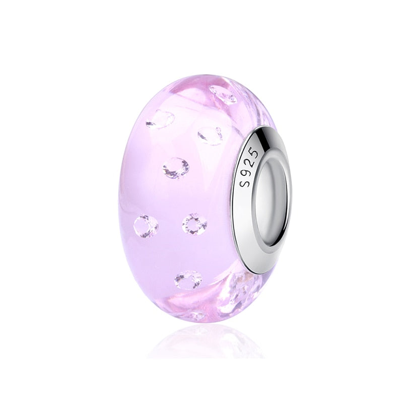 Sterling Silver Glass Bead Wood Stone Murano Flower