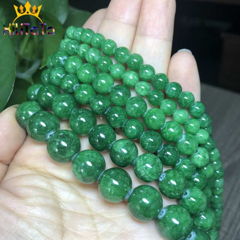 Natural Green Jades Beads Round
