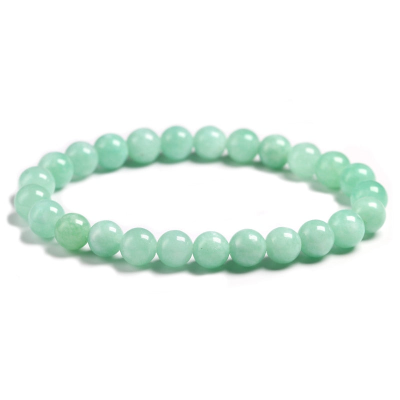 Burmese Green Jade Round Beads Bracelet