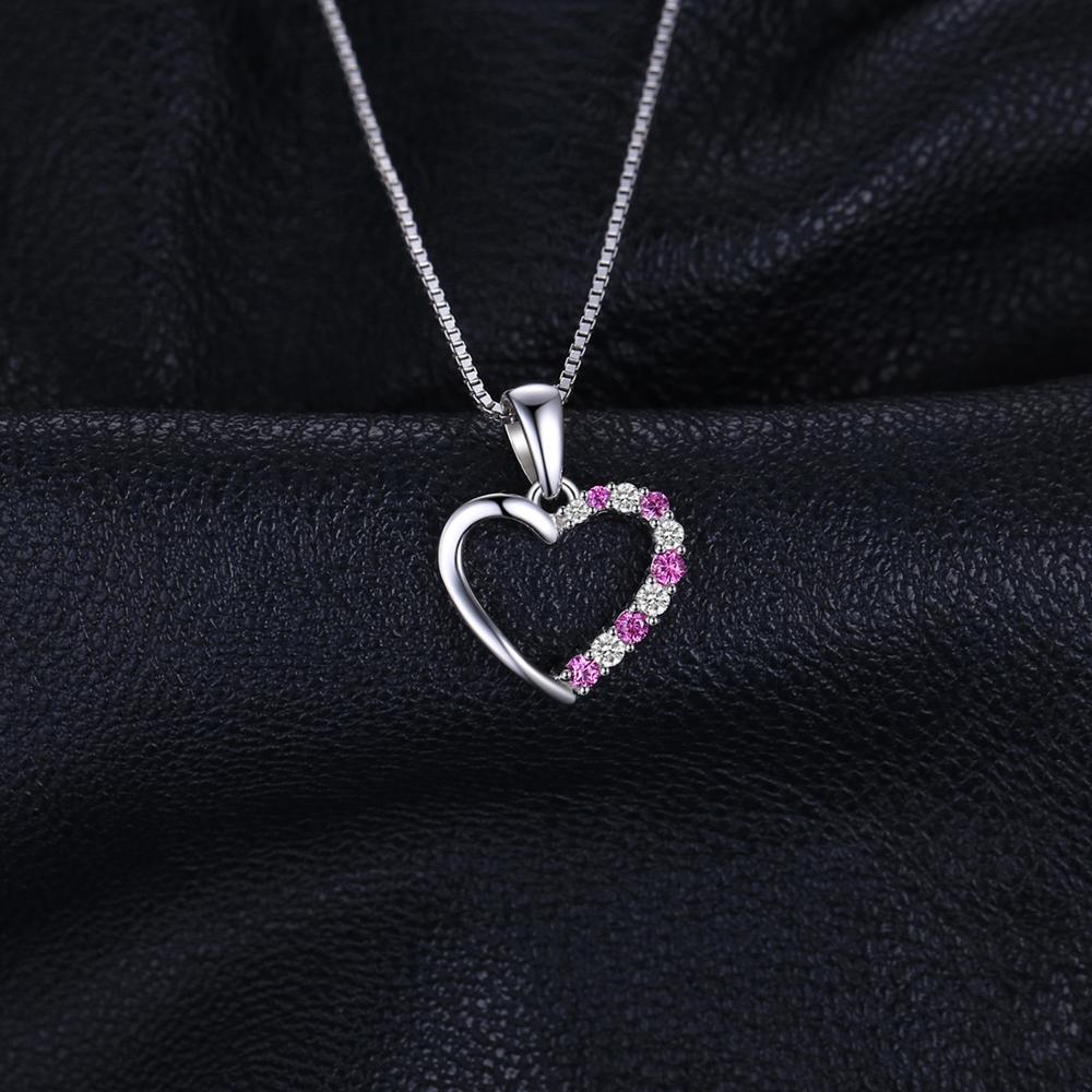 Heart Love You Created Pink Sapphire Necklace
