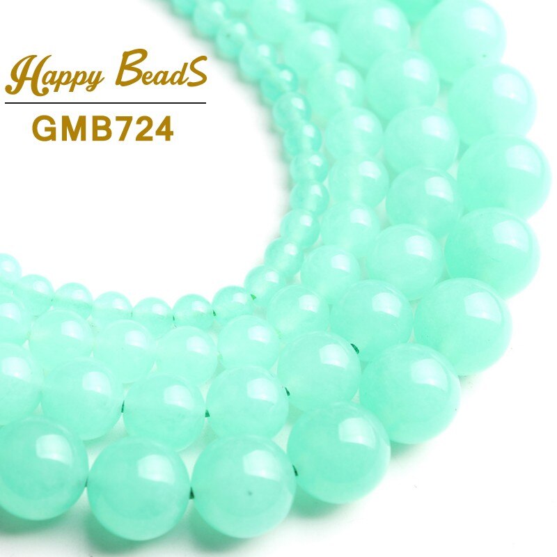 Natural Stone Jades Chalcedony Beads Round