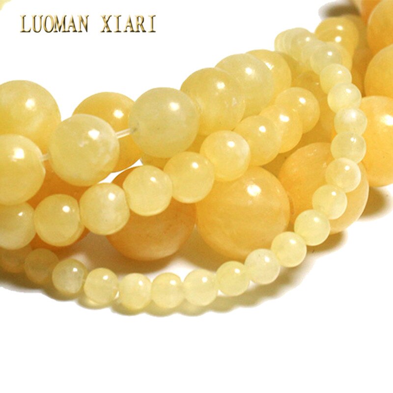 Round Natural Topaz Jade Stone Beads