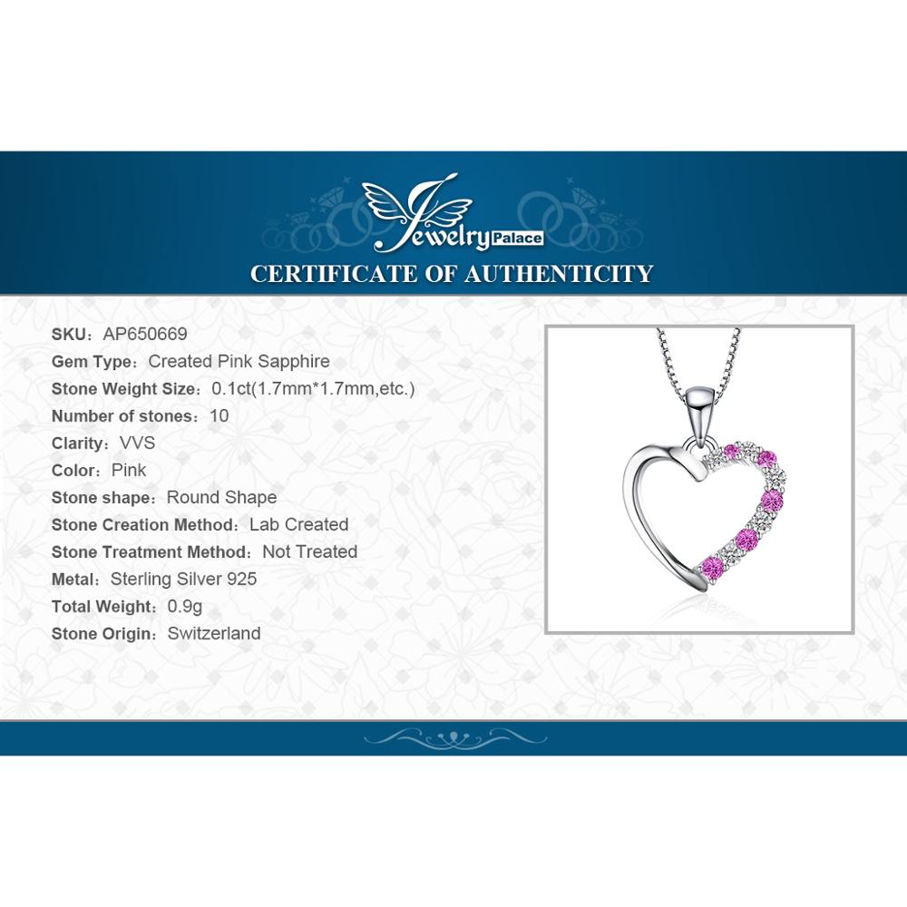 Heart Love You Created Pink Sapphire Necklace