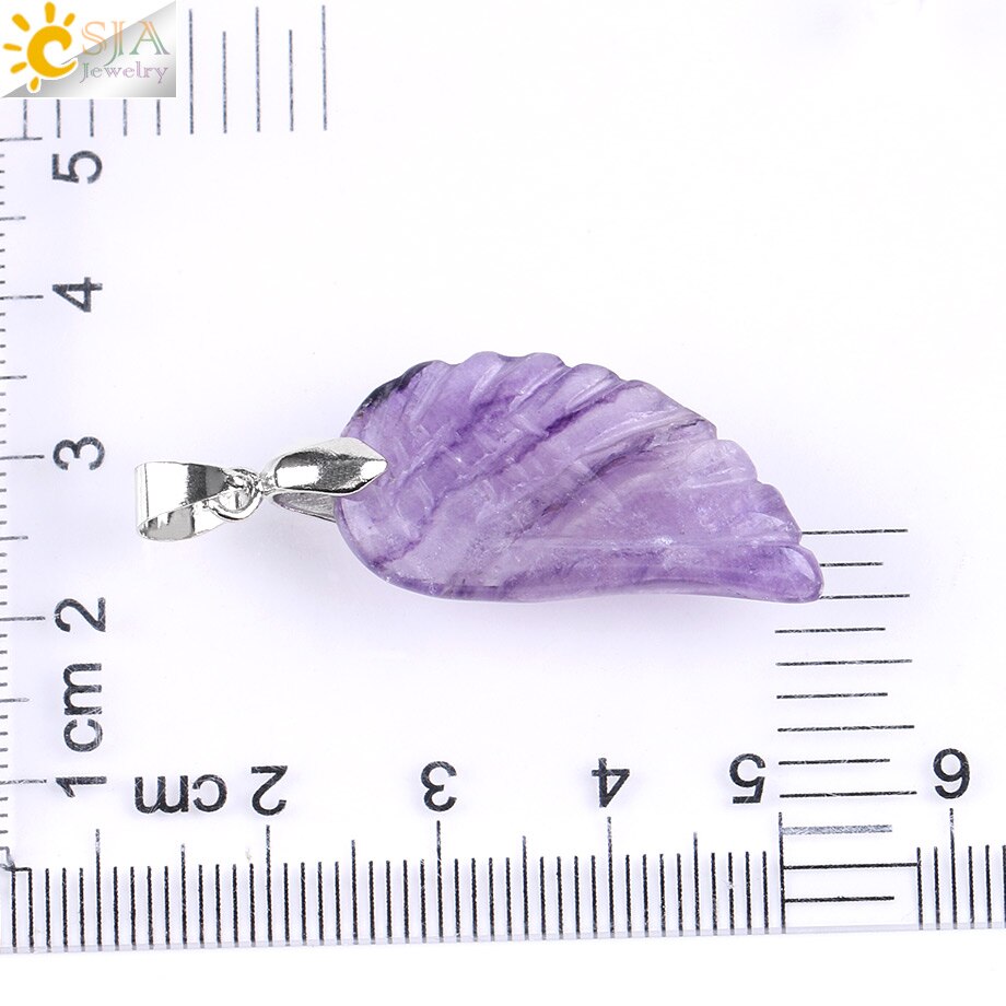 Natural Gem Stone Angel Wing Necklaces & Pendants