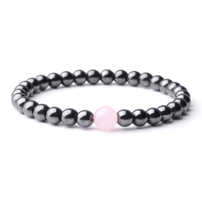 Hematite Bracelets Matte Rainbow Flash Moonstone
