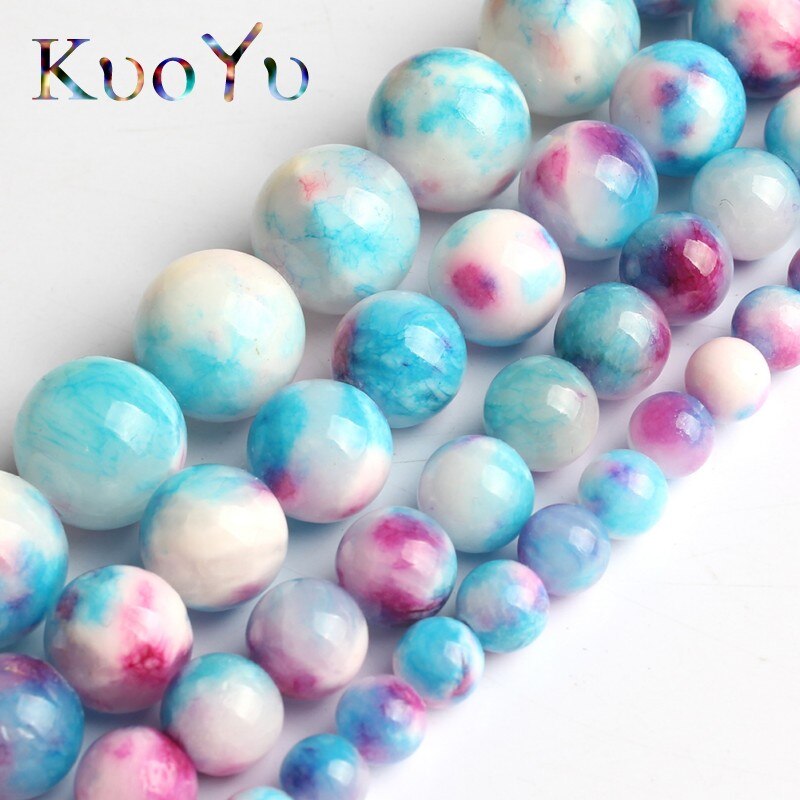 White Blue Red Persian Jades Stone Beads Bead