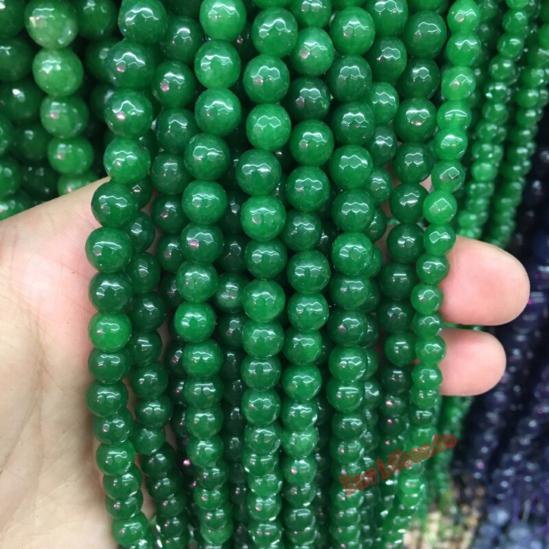 Natural Stone Faceted Red Green Blue Jadee