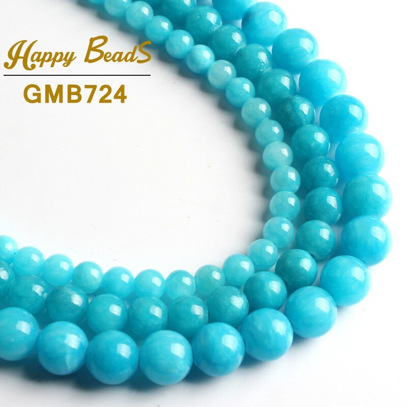 Natural Stone Jades Chalcedony Beads Round