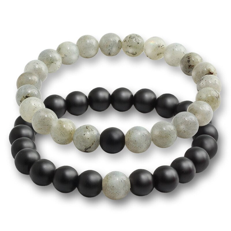Bracelets For Women Lava Natural Stone White and Black