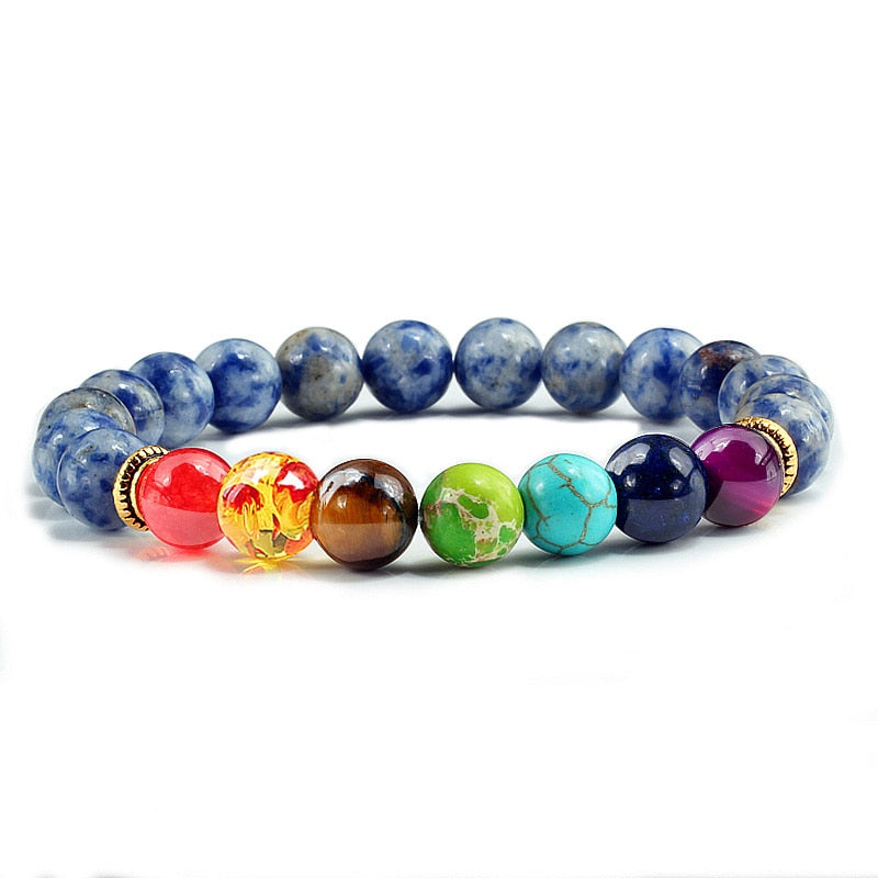 Stone Tiger Eye 7 Chakra Bracelets & Bangles