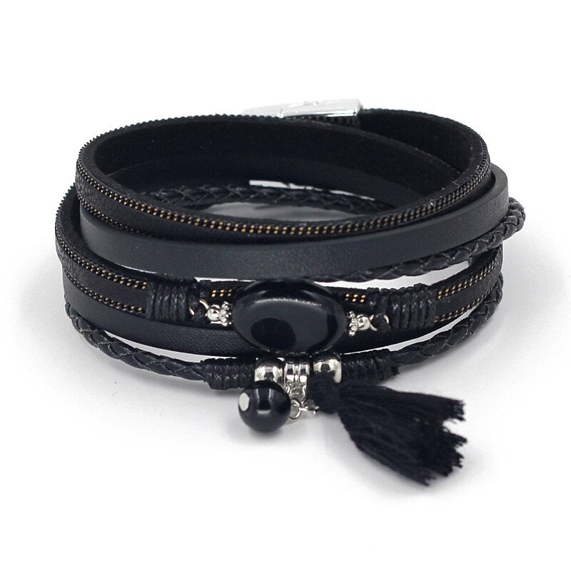 Women's Bracelet Jewelry Multi-Layer Leather Winding
