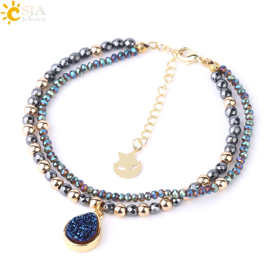 Natural Stone Hematite Bracelets Geode
