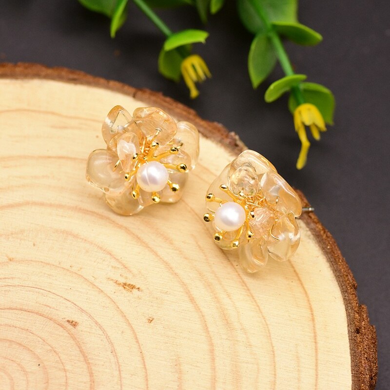 GLSEEVO Natural Pearl Natural Stone Fine Jewelry