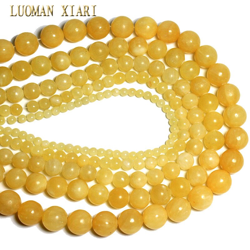 Round Natural Topaz Jade Stone Beads