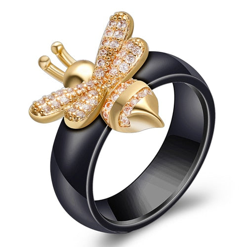 Black White Colorful Ring Ceramic Ring