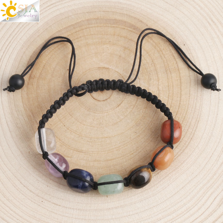 Bracelets Reiki Natural Stone Braided Women Bracelet