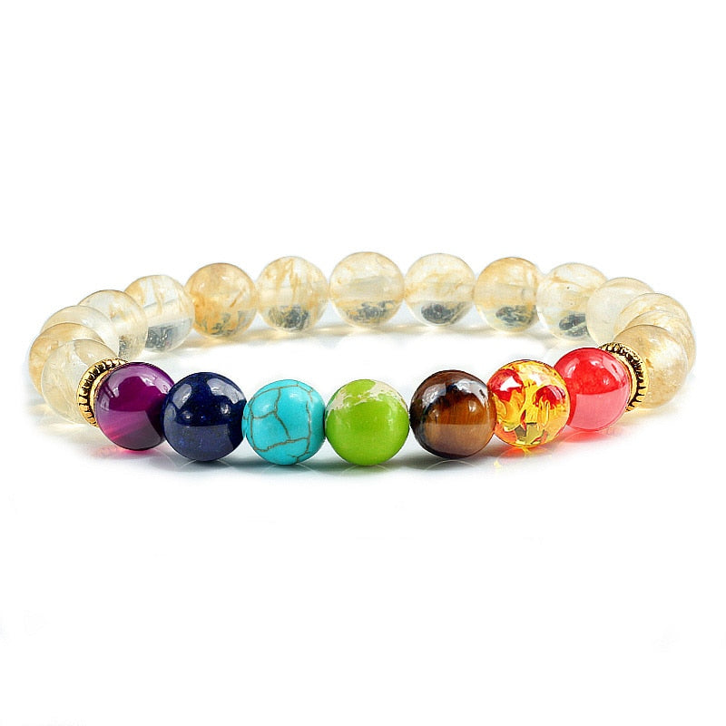 Stone Tiger Eye 7 Chakra Bracelets & Bangles