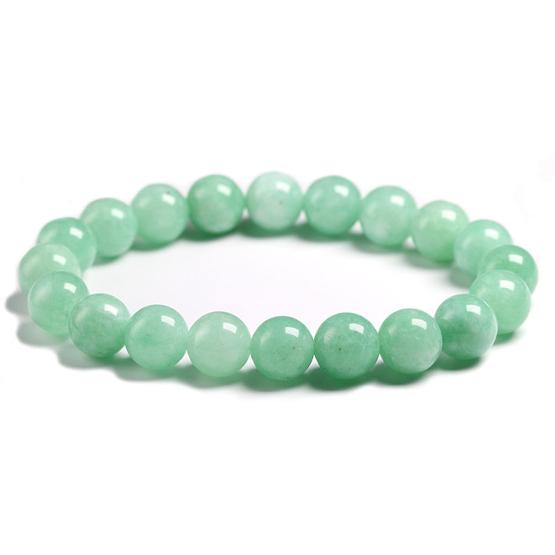 Burmese Green Jade Round Beads Bracelet