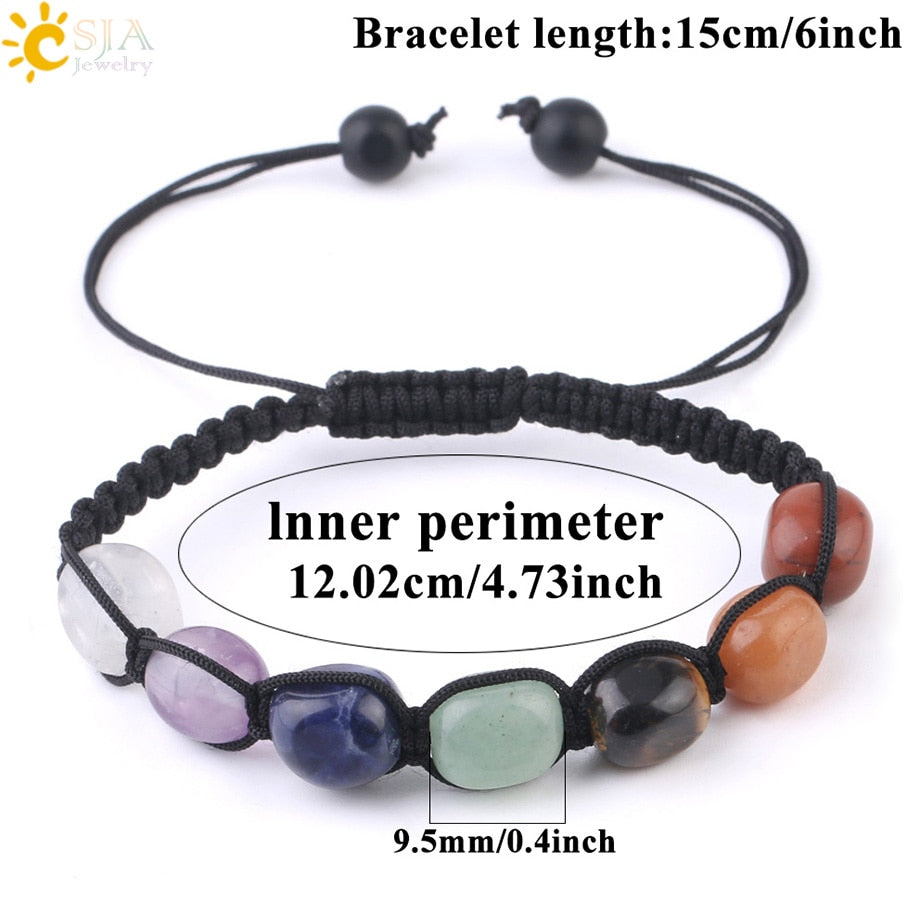 Bracelets Reiki Natural Stone Braided Women Bracelet