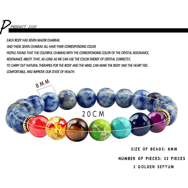 Stone Tiger Eye 7 Chakra Bracelets & Bangles