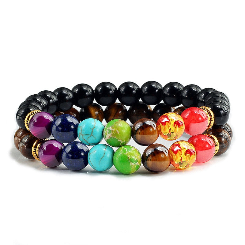 Balance Buddha Reiki Prayer Tiger Eyes Black Beads