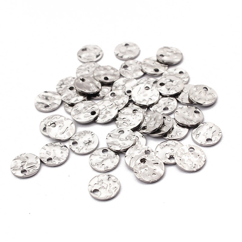 Round Hammered Charms Earrings Pendant For Earrings