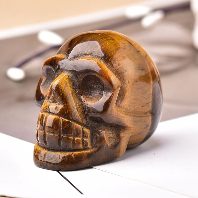 Natural Gemstone Skull Amethyst Tigers