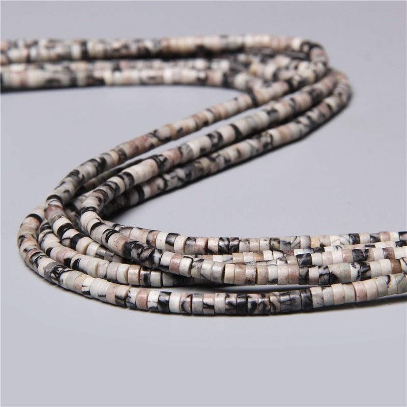 Natural Rondelle Stone Beads Flat Round Jaspers