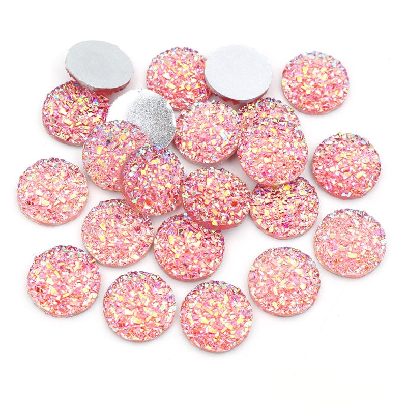 Fashion Mix Colors Natural Stone Convex Flat back