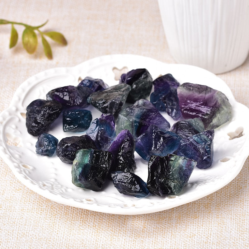 Natural Colorful fluorite Crystal Stone Healing Quartz